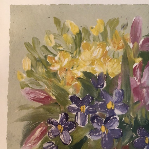 Wood Framed Spring Floral Bouquet In Vase Picture - Picture 5 of 12